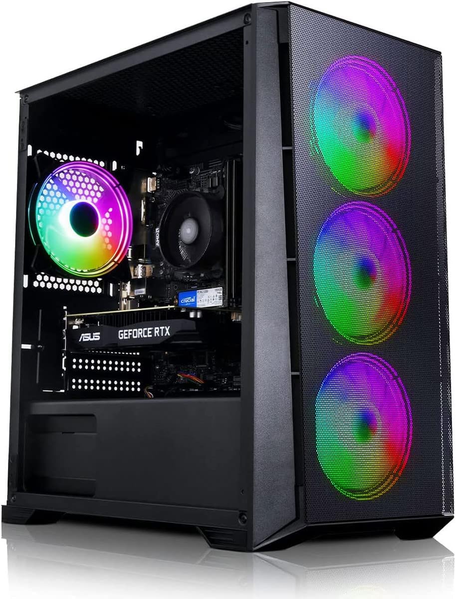 ADMI Gaming PC, Ryzen 5500 • RTX 3050 Graphics Card • 16GB 3200MHz DDR4 • 1TB NVME SSD • 500W PSU Bronze Rated • Black Mesh RGB Gaming Case • WIFI •