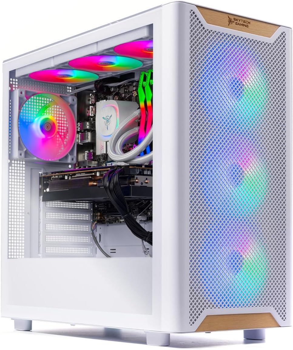 Skytech Gaming Chronos 3 Desktop PC, Intel i7 14700F 2.1 GHz (5.3GHz Turbo), NVIDIA RTX 5060 Ti 16GB, 1TB NVMe SSD, 16GB DDR5 RAM 5200, 850W Gold ATX 3 PSU, 360mm ARGB AIO, Wi-Fi, Win 11