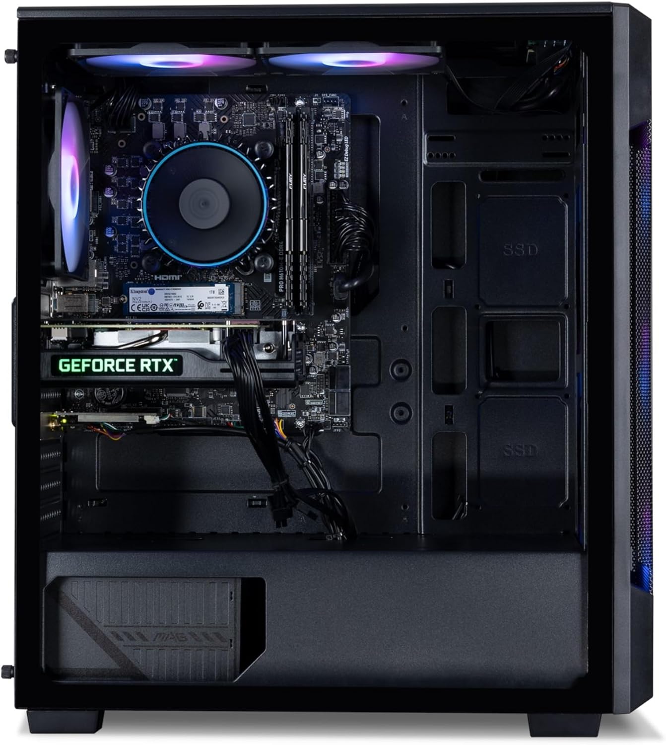 HORIZON Gaming PC Tower | Intel i5 12400F | Nvidia RTX 4060 Ti 8GB | 32GB 3200Mhz DDR4 | 1TB NVME SSD | 650W PSU | CiT CrossFire ARGB Gaming Computer Case | WiFI | VR Ready | Windows 11