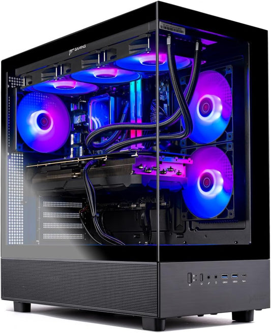 Skytech Azure Gaming PC Desktop, Ryzen 7 7700X 4.5 GHz (5.4GHz Turbo), NVIDIA RTX 5070 12GB, 1TB Gen4 NVMe SSD, 32GB DDR5 RAM 6000 RGB, 850W Gold ATX 3 PSU, 360mm ARGB AIO, Wi-Fi, Win 11