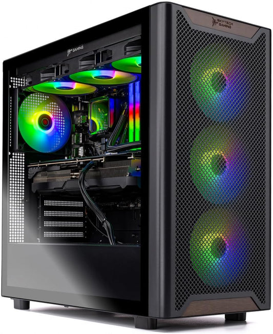 Skytech Chronos Gaming PC Desktop, Ryzen 7 7700X 4.5 GHz (5.4GHz Turbo), NVIDIA RTX 5070 12GB, 1TB NVMe SSD, 32GB DDR5 RAM 5600 RGB, 850W Gold PSU, 360mm ARGB AIO, Wi-Fi, Win 11