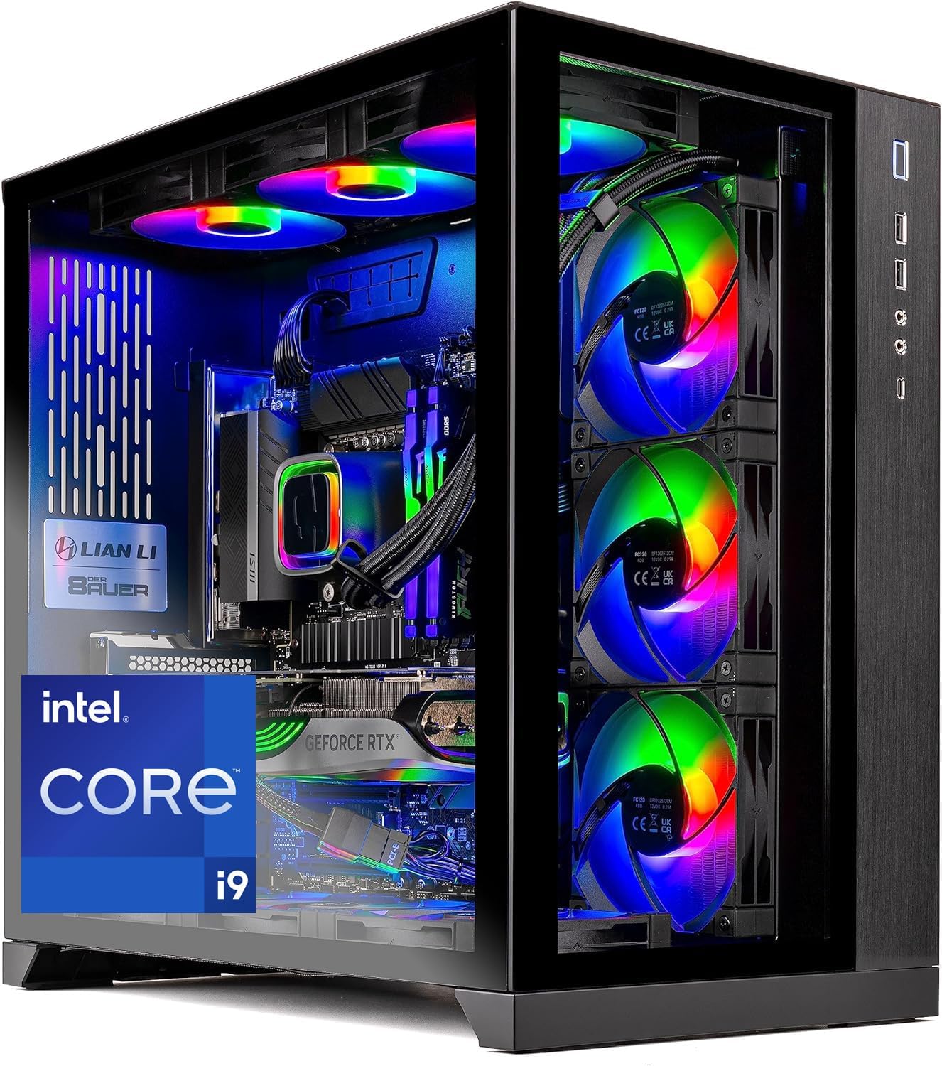 Rosa Tech Gaming Prism II PC Desktop – Intel Core i9 13900K 3.0 GHz, NVIDIA RTX 4070 Ti, 1TB NVME Gen4 SSD, 32GB DDR5 RAM RGB, 1000W Gold PSU, 360mm AIO, 11AC Wi-Fi,