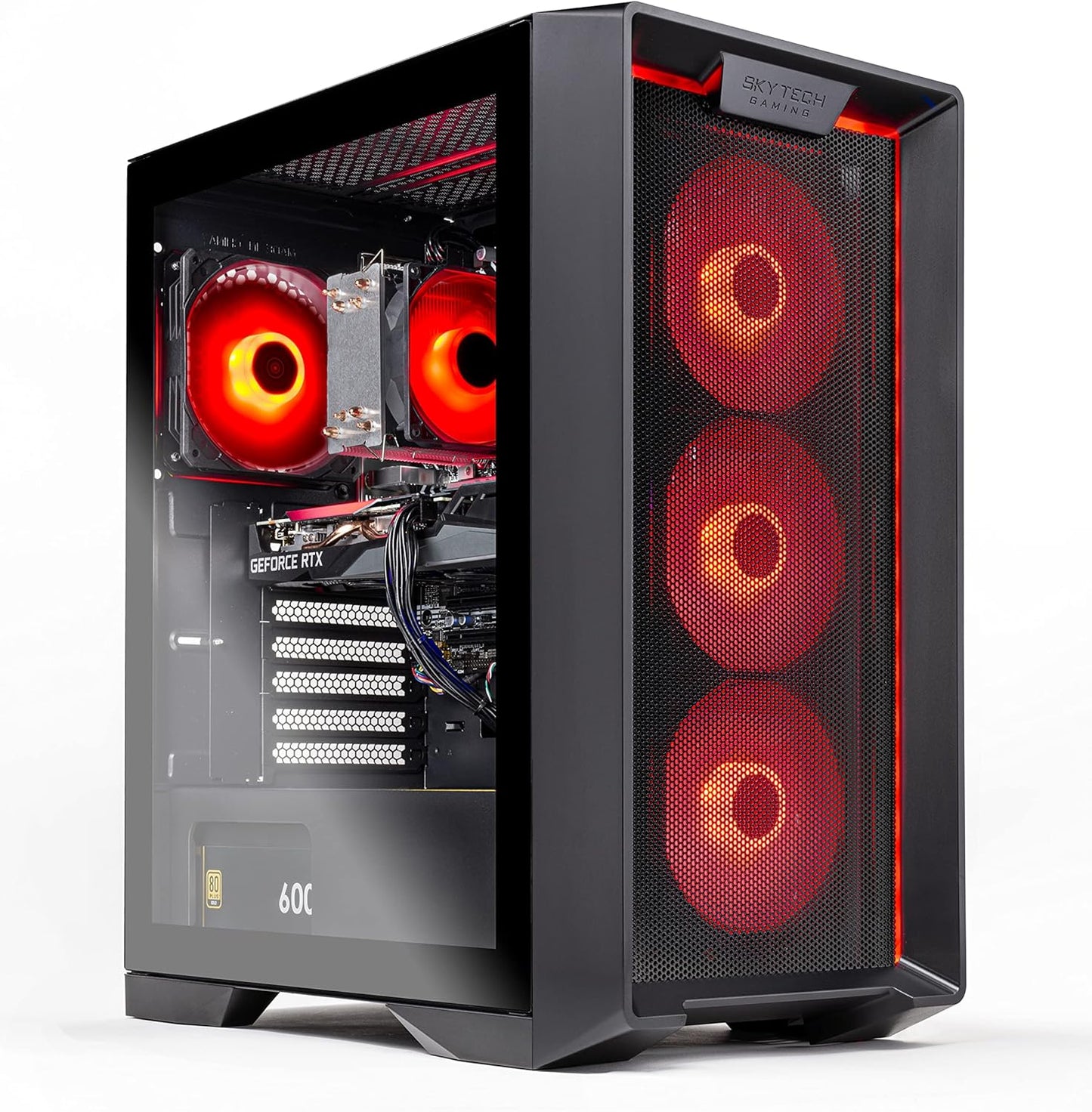 Rosa Tech Nebula Gaming PC Desktop – AMD Ryzen 5 5600X 3.7 GHz, NVIDIA RTX 4060 Ti, 1TB NVME SSD, 16GB DDR4 RAM 3200, 600W Gold PSU, 11AC Wi-Fi