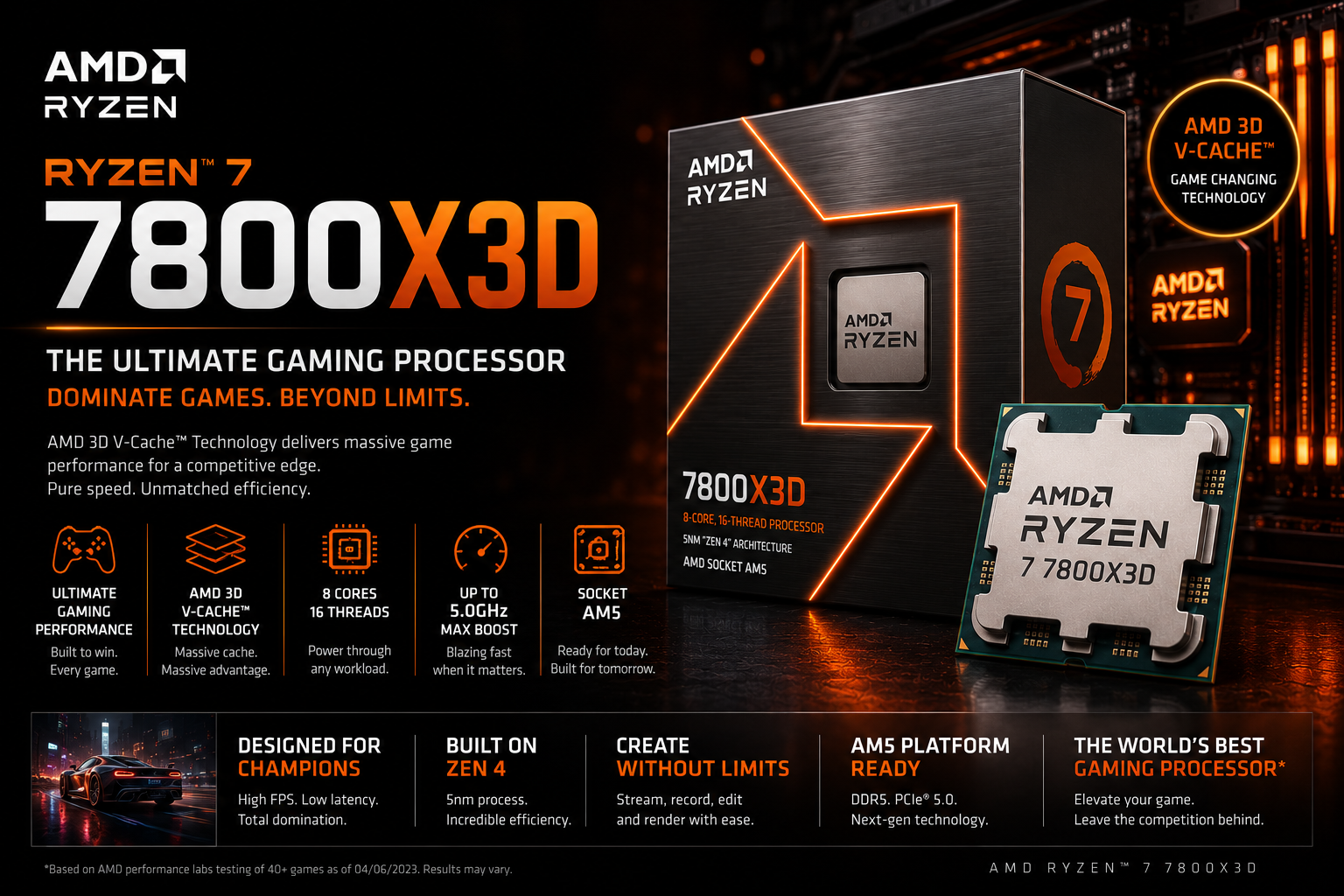 amd ryzen 7 7800x3d am5 8 core 4.2ghz gaming processor amd ryzen 7 7800x3d am5 8 core 4.2ghz gaming processor