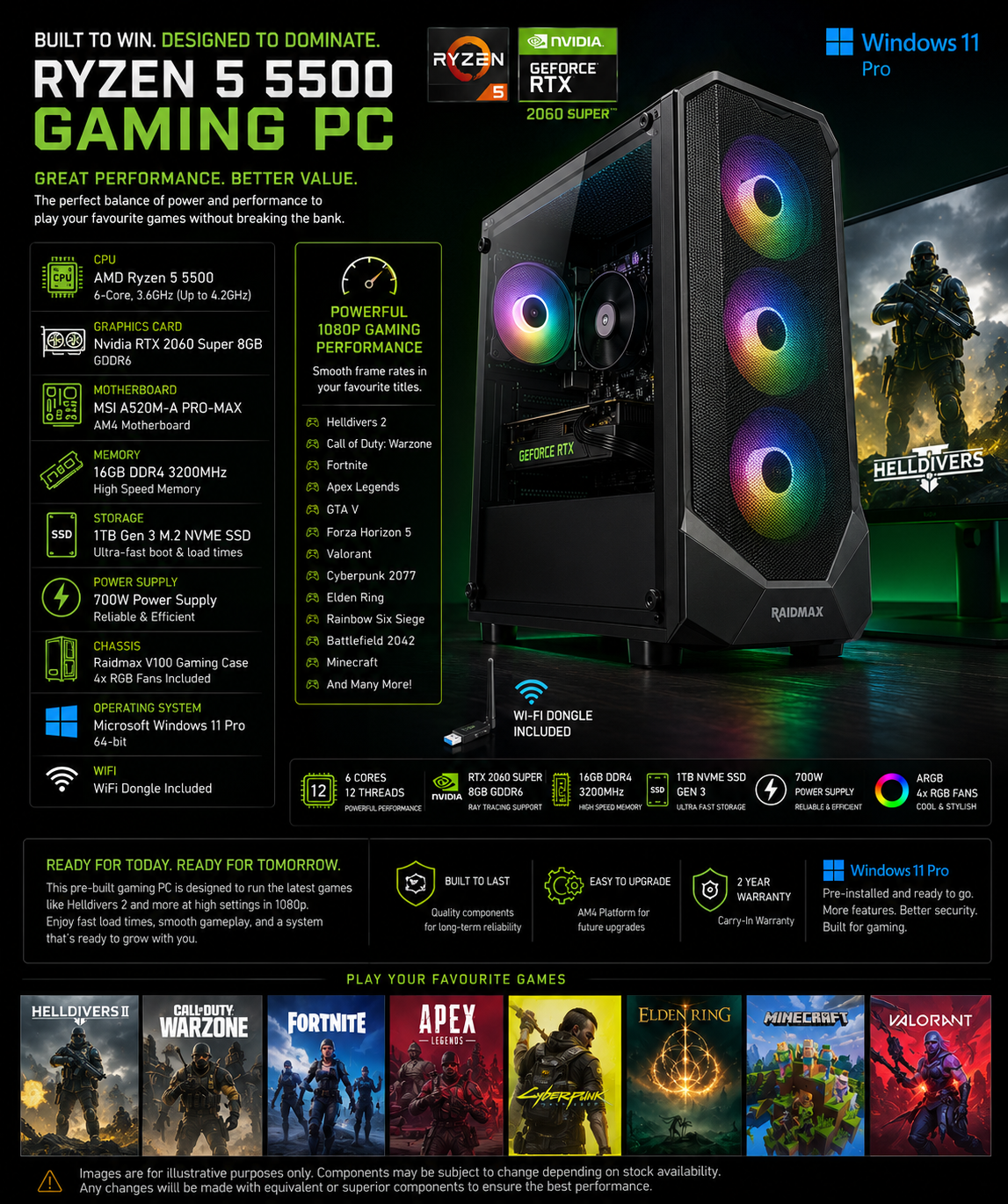helldivers 2 ryzen 5500 rtx 2060 super gaming pc helldivers 2 ryzen 5500 rtx 2060 super gaming pc