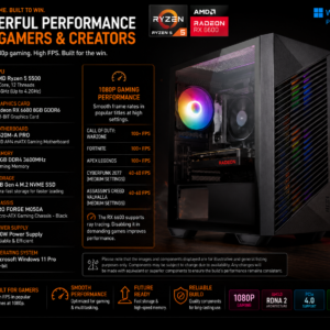 ryzen 5 5500 elite gamer 32gb ram desktop pc